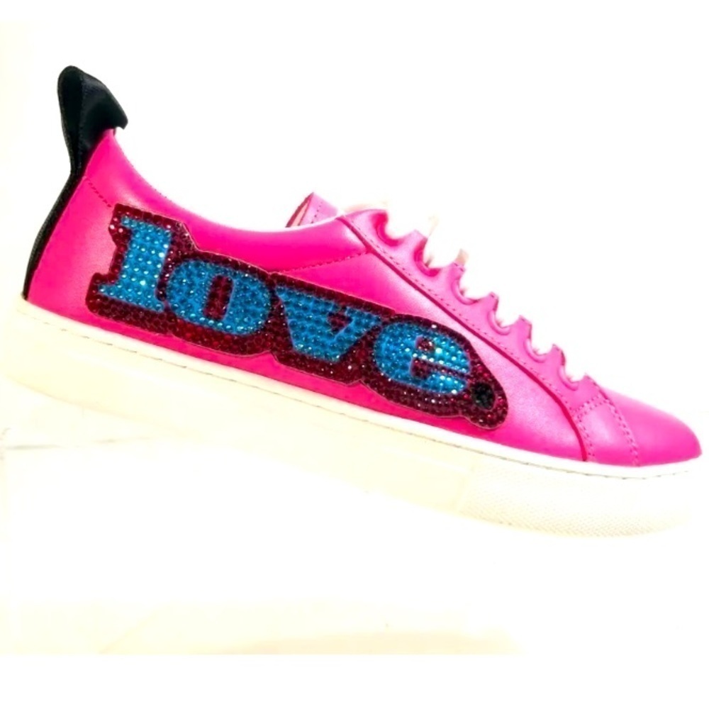 Marc Jacobs Pink LOVE Embellished Empire Sneakers Women’s SZ 6!